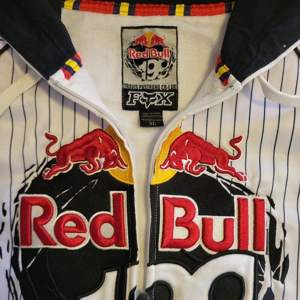 Limited Addition Fox Red bull zip up hooded sweatshirt